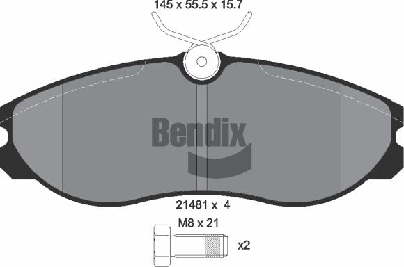 BENDIX Braking BPD1396 - Комплект спирачно феродо, дискови спирачки vvparts.bg