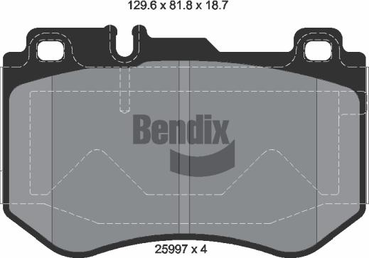 BENDIX Braking BPD1397 - Комплект спирачно феродо, дискови спирачки vvparts.bg