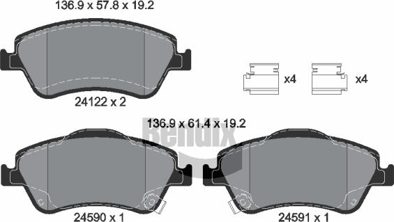 BENDIX Braking BPD1343 - Комплект спирачно феродо, дискови спирачки vvparts.bg