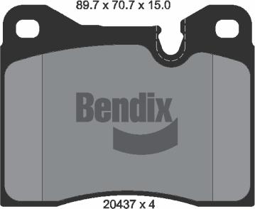 BENDIX Braking BPD1315 - Комплект спирачно феродо, дискови спирачки vvparts.bg