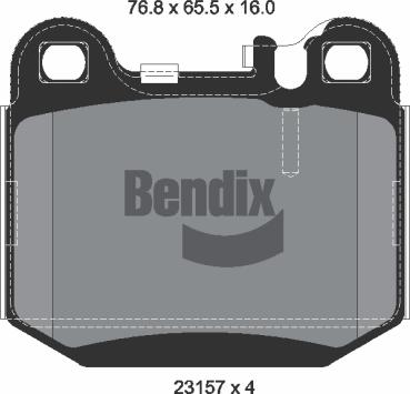 BENDIX Braking BPD1318 - Комплект спирачно феродо, дискови спирачки vvparts.bg