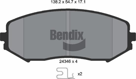 BENDIX Braking BPD1379 - Комплект спирачно феродо, дискови спирачки vvparts.bg
