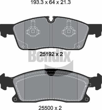 BENDIX Braking BPD1378 - Комплект спирачно феродо, дискови спирачки vvparts.bg