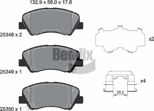 BENDIX Braking BPD1259 - Комплект спирачно феродо, дискови спирачки vvparts.bg