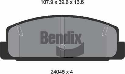 BENDIX Braking BPD1266 - Комплект спирачно феродо, дискови спирачки vvparts.bg