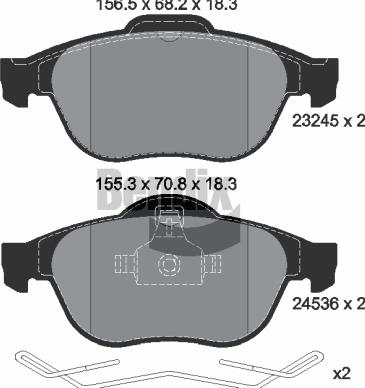 BENDIX Braking BPD1210 - Комплект спирачно феродо, дискови спирачки vvparts.bg