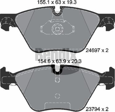 BENDIX Braking BPD1211 - Комплект спирачно феродо, дискови спирачки vvparts.bg
