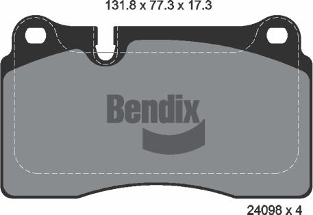 BENDIX Braking BPD1218 - Комплект спирачно феродо, дискови спирачки vvparts.bg