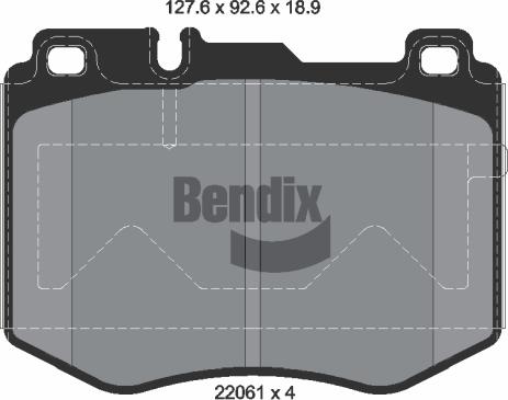BENDIX Braking BPD1280 - Комплект спирачно феродо, дискови спирачки vvparts.bg
