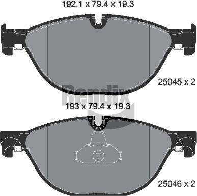 BENDIX Braking BPD1281 - Комплект спирачно феродо, дискови спирачки vvparts.bg