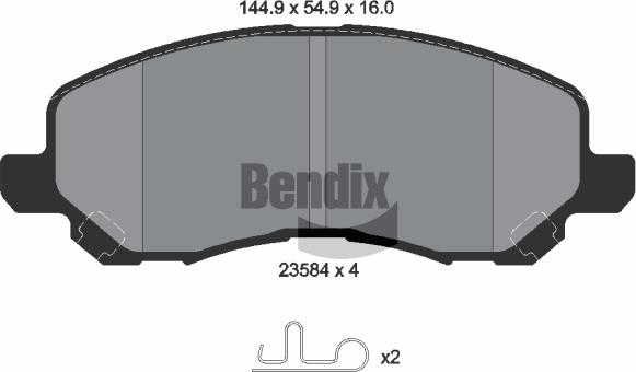 BENDIX Braking BPD1221 - Комплект спирачно феродо, дискови спирачки vvparts.bg