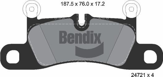 BENDIX Braking BPD1279 - Комплект спирачно феродо, дискови спирачки vvparts.bg