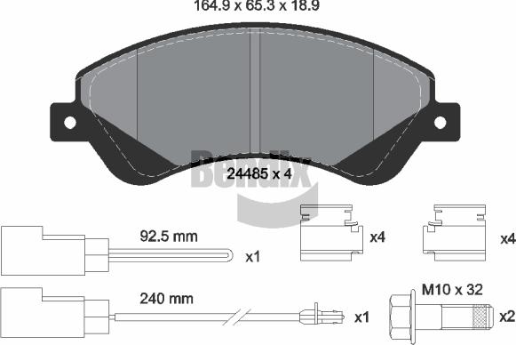 BENDIX Braking BPD1275 - Комплект спирачно феродо, дискови спирачки vvparts.bg