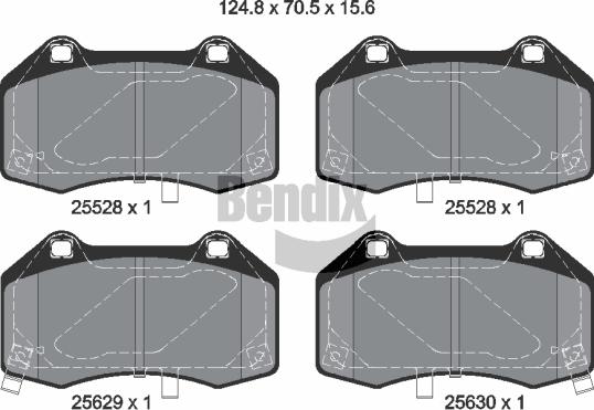 BENDIX Braking BPD2451 - Комплект спирачно феродо, дискови спирачки vvparts.bg