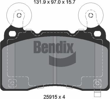 BENDIX Braking BPD2469 - Комплект спирачно феродо, дискови спирачки vvparts.bg