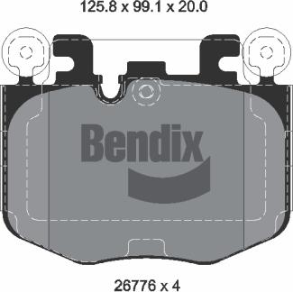 BENDIX Braking BPD2538 - Комплект спирачно феродо, дискови спирачки vvparts.bg