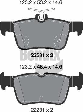 BENDIX Braking BPD2373 - Комплект спирачно феродо, дискови спирачки vvparts.bg