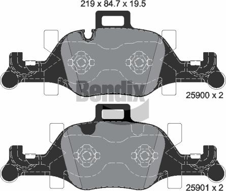 BENDIX Braking BPD2274 - Комплект спирачно феродо, дискови спирачки vvparts.bg