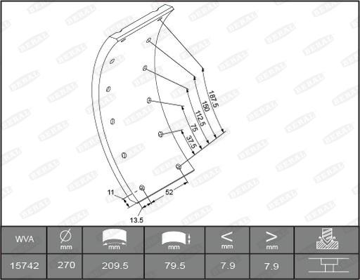 Beral 1503008006015613 - Комплект феродо за накладки, барабанни спирачки vvparts.bg