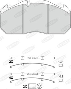 Knorr Bremse K004197 - Комплект спирачно феродо, дискови спирачки vvparts.bg