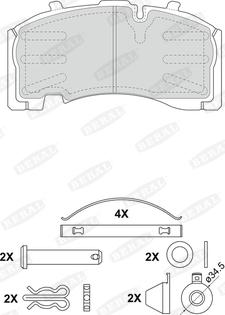 Beral 2917130004245754 - Комплект спирачно феродо, дискови спирачки vvparts.bg