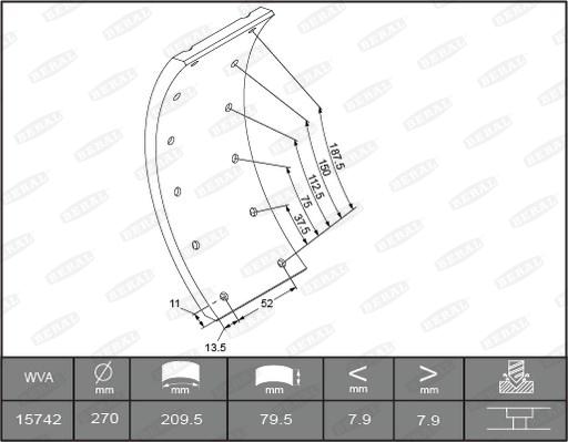 Beral KBL15030.0-1561 - Комплект феродо за накладки, барабанни спирачки vvparts.bg