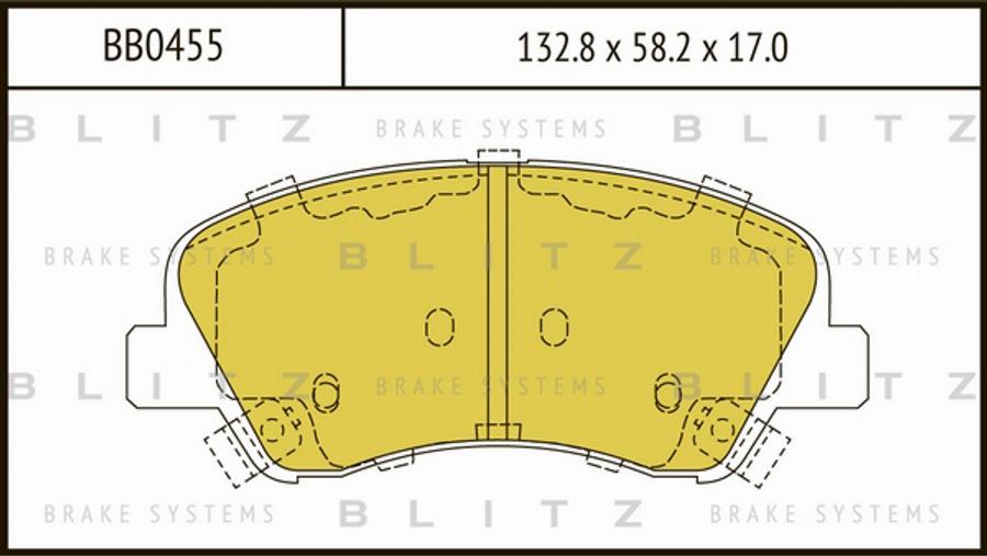 Blitz BB0455 - Комплект спирачно феродо, дискови спирачки vvparts.bg