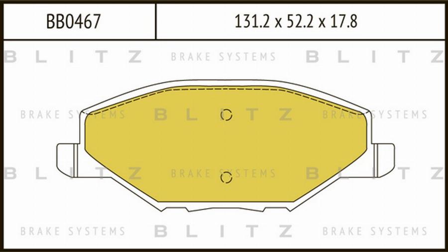 Blitz BB0467 - Комплект спирачно феродо, дискови спирачки vvparts.bg