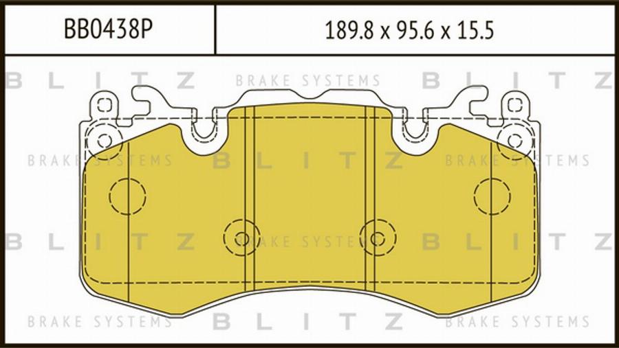 Blitz BB0438P - Комплект спирачно феродо, дискови спирачки vvparts.bg