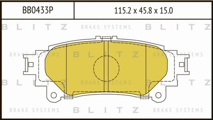 Blitz BB0433P - Комплект спирачно феродо, дискови спирачки vvparts.bg