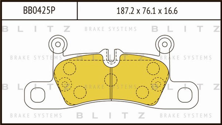 Blitz BB0425P - Комплект спирачно феродо, дискови спирачки vvparts.bg