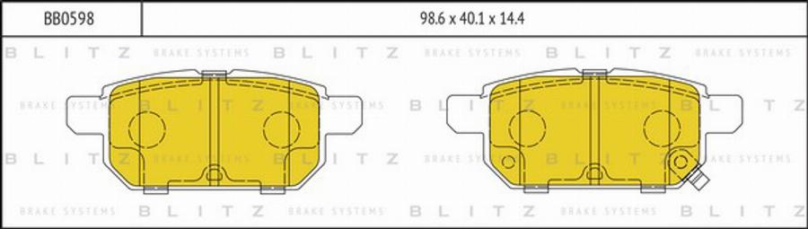 Blitz BB0598 - Комплект спирачно феродо, дискови спирачки vvparts.bg