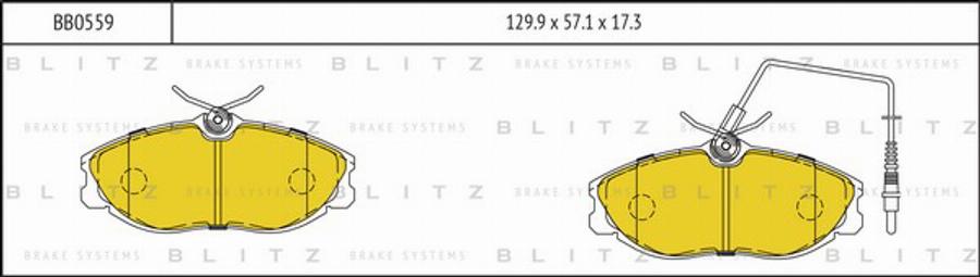 Blitz BB0559 - Комплект спирачно феродо, дискови спирачки vvparts.bg