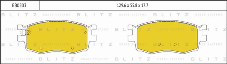Blitz BB0503 - Комплект спирачно феродо, дискови спирачки vvparts.bg