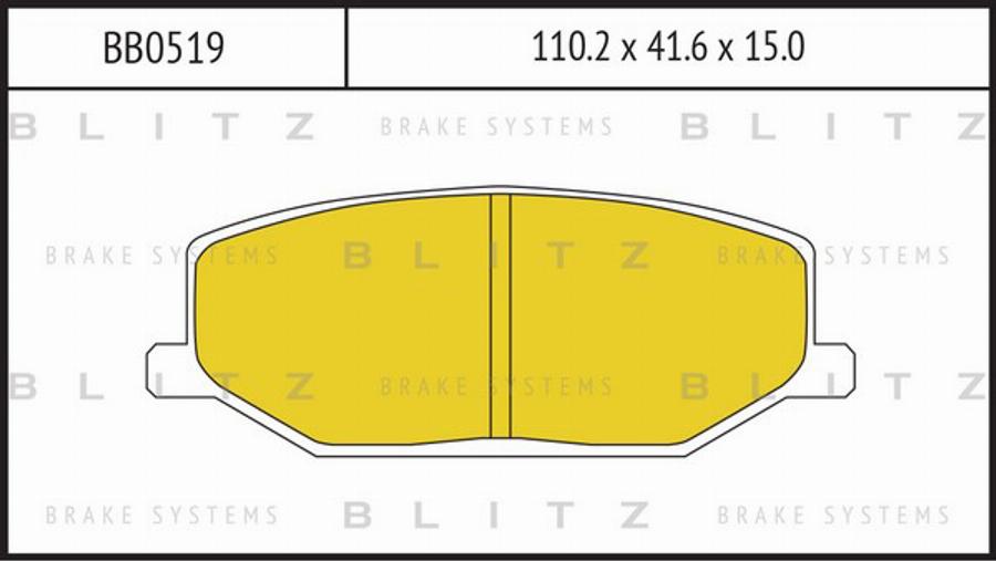 Blitz BB0519 - Комплект спирачно феродо, дискови спирачки vvparts.bg