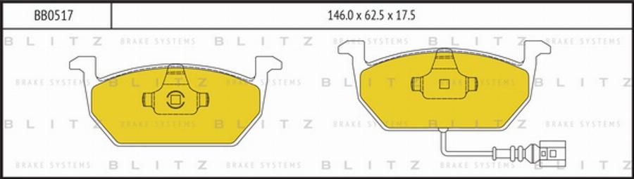 Blitz BB0517 - Комплект спирачно феродо, дискови спирачки vvparts.bg