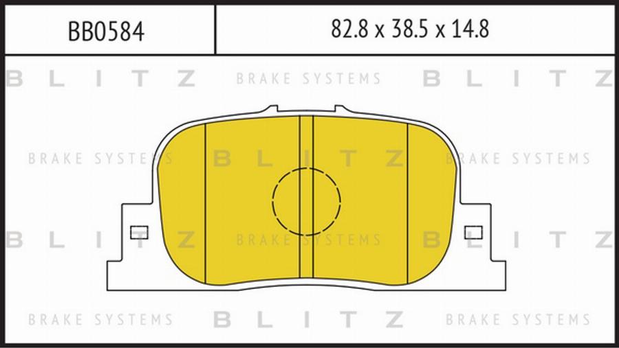 Blitz BB0584 - Комплект спирачно феродо, дискови спирачки vvparts.bg