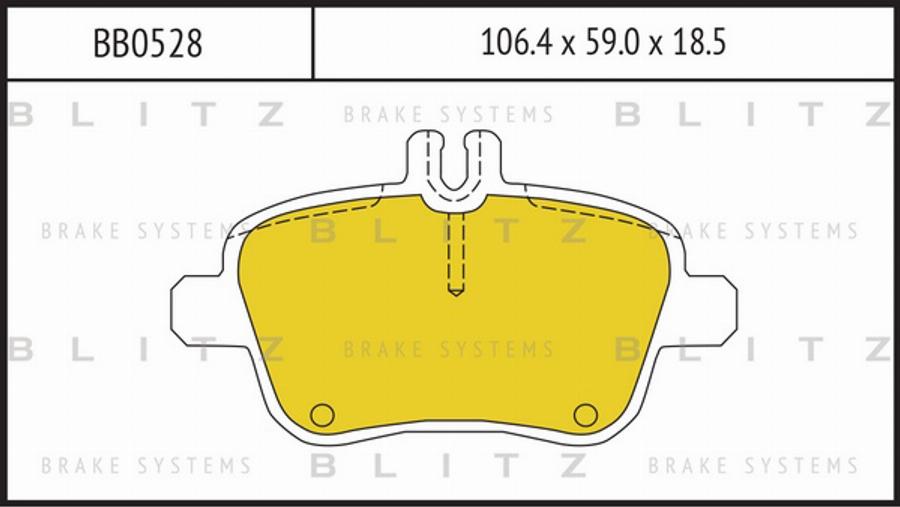 Blitz BB0528 - Комплект спирачно феродо, дискови спирачки vvparts.bg