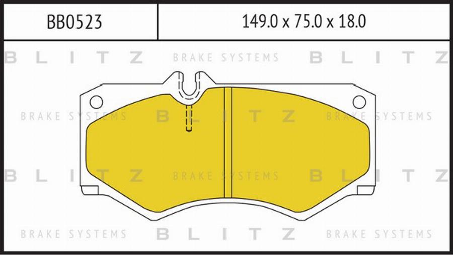 Blitz BB0523 - Комплект спирачно феродо, дискови спирачки vvparts.bg