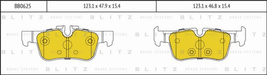 Blitz BB0625 - Комплект спирачно феродо, дискови спирачки vvparts.bg
