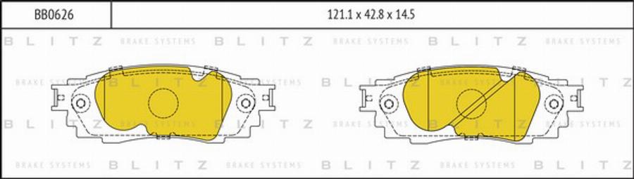 Blitz BB0626 - Комплект спирачно феродо, дискови спирачки vvparts.bg