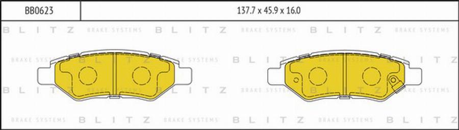 Blitz BB0623 - Комплект спирачно феродо, дискови спирачки vvparts.bg