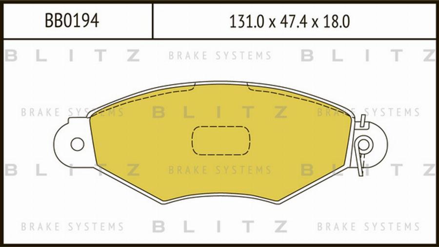 Blitz BB0194 - Комплект спирачно феродо, дискови спирачки vvparts.bg