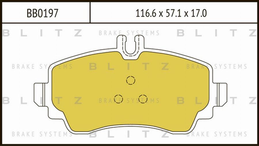 Blitz BB0197 - Комплект спирачно феродо, дискови спирачки vvparts.bg