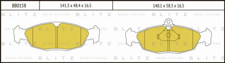 Blitz BB0158 - Комплект спирачно феродо, дискови спирачки vvparts.bg