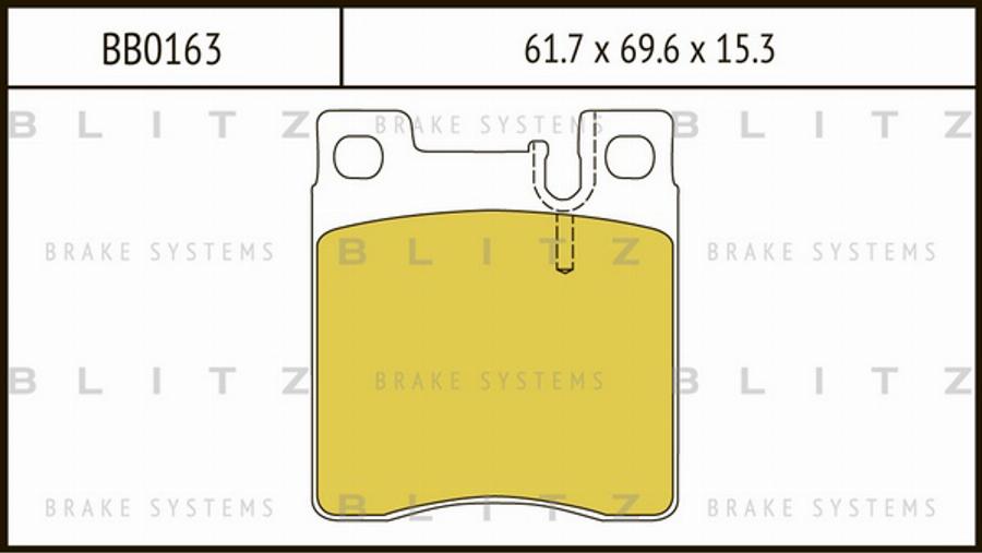 Blitz BB0163 - Комплект спирачно феродо, дискови спирачки vvparts.bg