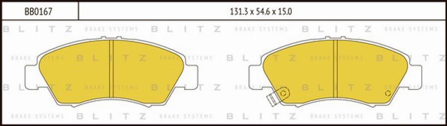 Blitz BB0167 - Комплект спирачно феродо, дискови спирачки vvparts.bg