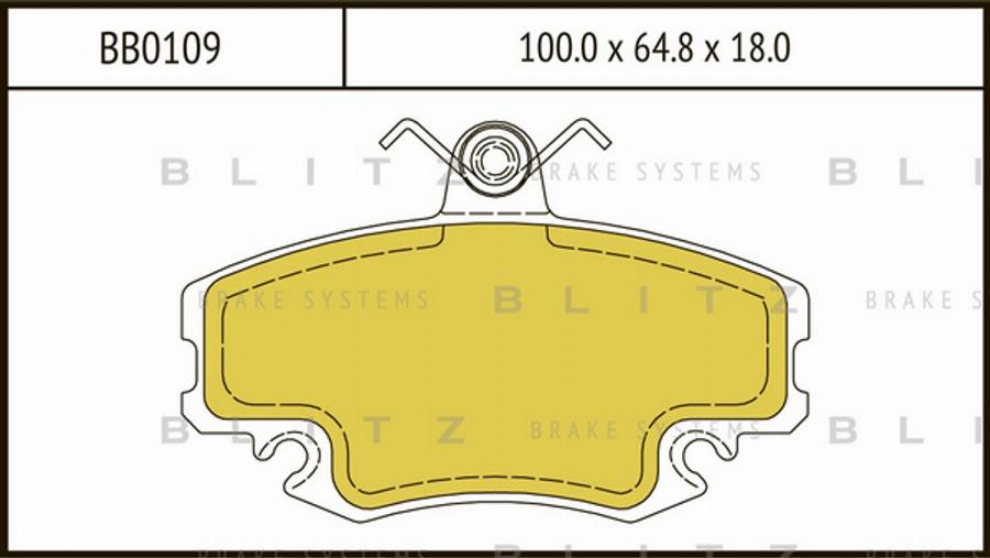 Blitz BB0109 - Комплект спирачно феродо, дискови спирачки vvparts.bg