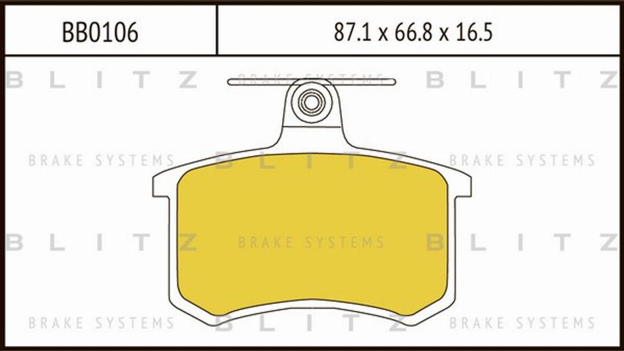 Blitz BB0106 - Комплект спирачно феродо, дискови спирачки vvparts.bg