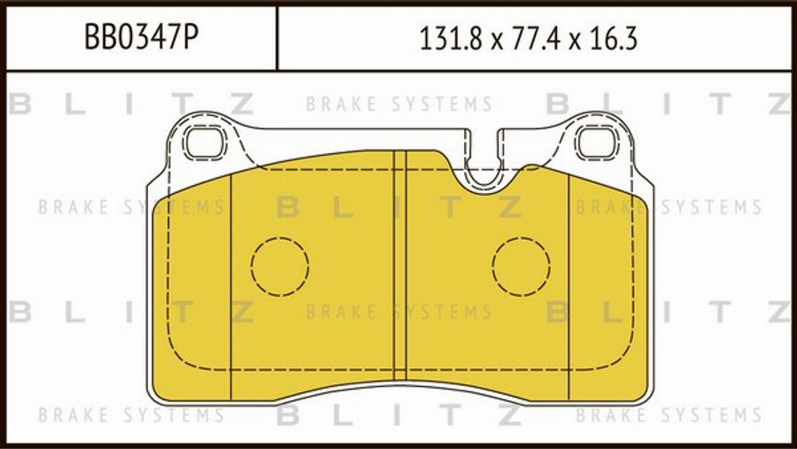 Blitz BB0347P - Комплект спирачно феродо, дискови спирачки vvparts.bg